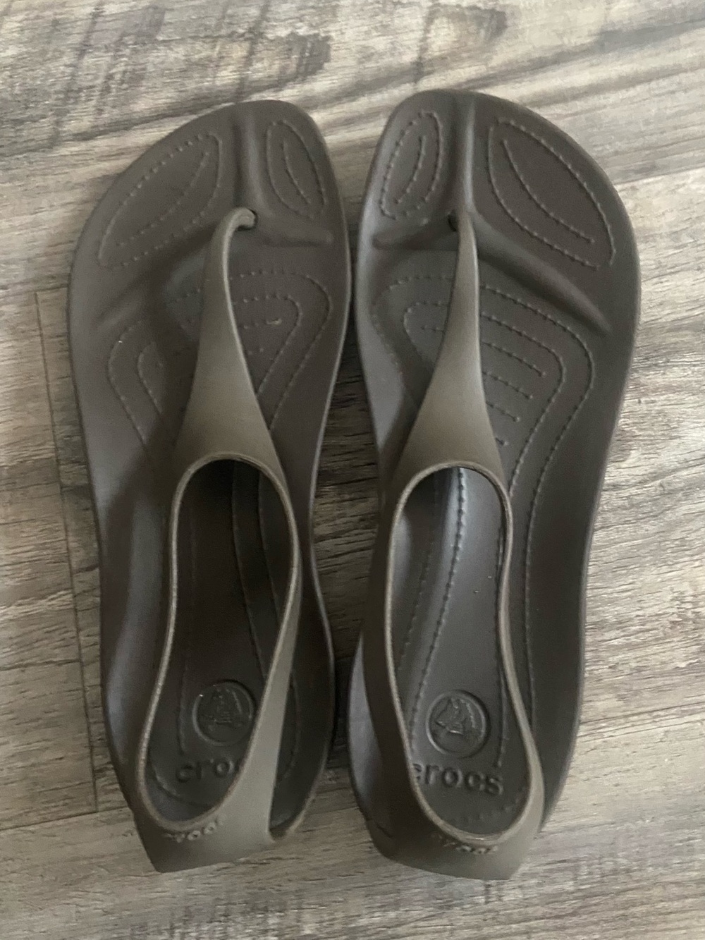 CROCS Women's Brown Slingback Thong Sandals